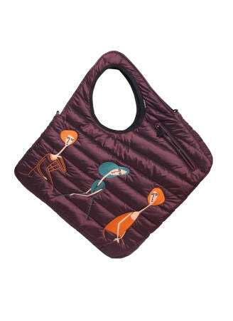 Diagonal Tote Bag Modigliani Burgundy Kadın Omuz Çantası - MK-DIAMODBURGUNDY Bodro - Morikukko