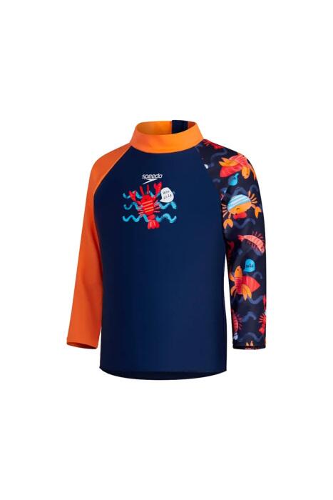 Digi Ls Rash Top Jm Bebek Koruyucu Üst - 8-00384316830 Mavi/Turuncu - 1