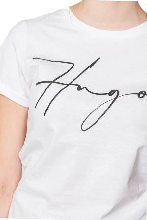 El Yazısı Logolu Organik Pamuklu Dar Kesim T-Shirt - 50467249 Beyaz - 5