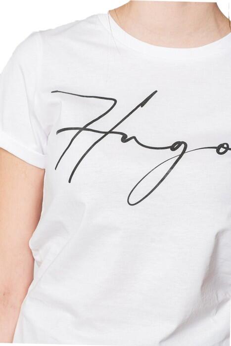 El Yazısı Logolu Organik Pamuklu Dar Kesim T-Shirt - 50467249 Beyaz - 5