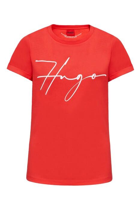 El Yazısı Logolu Organik Pamuklu Dar Kesim T-Shirt - 50467249 Kırmızı - 6