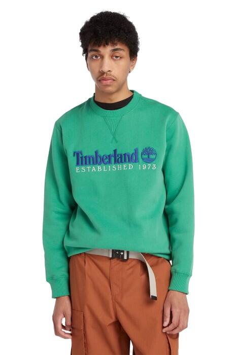 Timberland - Embroidery Logo Brush Back Crew Neck Erkek SweatShirt - TB0A65DD Yeşil