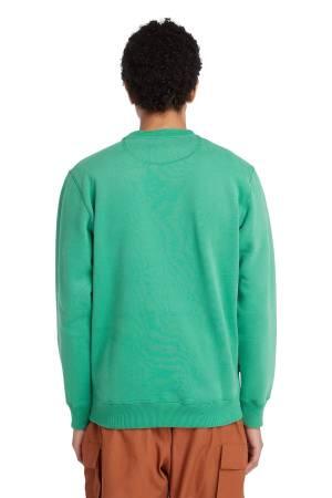 Embroidery Logo Brush Back Crew Neck Erkek SweatShirt - TB0A65DD Yeşil - Thumbnail