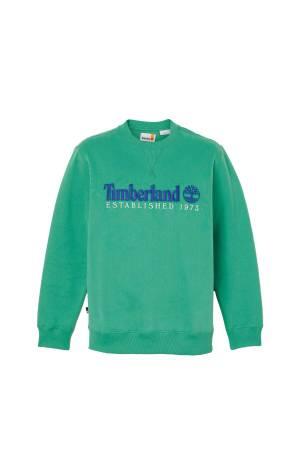 Embroidery Logo Brush Back Crew Neck Erkek SweatShirt - TB0A65DD Yeşil - Thumbnail