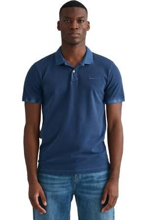 Erkek Polo Yaka T-Shirt - 2043005 Fars Mavisi - Thumbnail