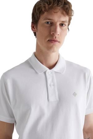 Erkek Polo Yaka T-Shirt - 2423111T Beyaz - Thumbnail