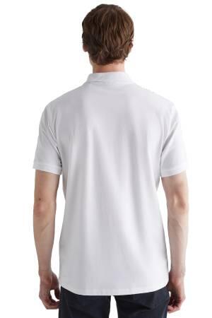 Erkek Polo Yaka T-Shirt - 2423111T Beyaz - Thumbnail