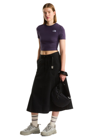 Essential Kadın Crop T-Shirt - NF0A55AO Mor - 2