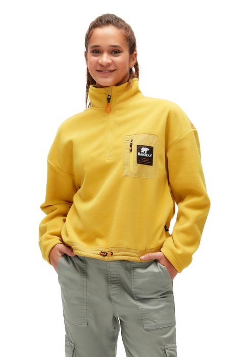 Eva Half-Zip Kadın Polar SweatShirt - 23.04.21.001 Sarı