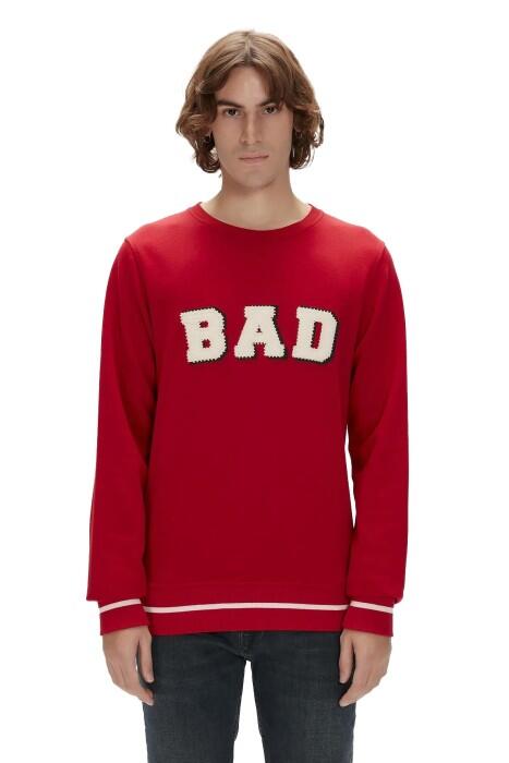 Bad Bear - Felt Crewneck Erkek SweatShirt - 23.02.12.013 Ekru