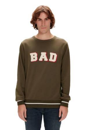 Felt Crewneck Erkek SweatShirt - 23.02.12.013 Haki - Thumbnail