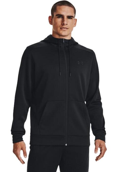 Under Armour - Fleece Fz Hoodie Erkek Tam Boy Fermuarlı SweatShirt - 1373357 Siyah