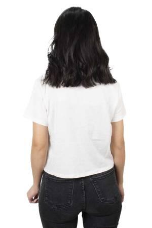 Foundation Crop Tee - Eu Kadın T-Shirt - NF0A55AY Beyaz - 2