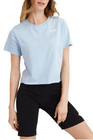 Foundation Crop Tee - Eu Kadın T-Shirt - NF0A55AY Mavi - 1