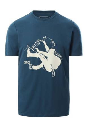 Foundatıon Graphıc Tee S/S - Eu Erkek T-Shirt - NF0A55EF Koyu Mavi - The North Face