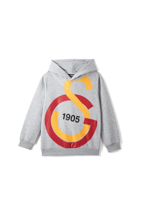 Galatasaray Büyük Logolu Çocuk SweatShirt - C88154 Gri Menanj - 1