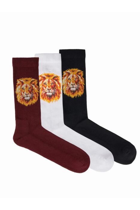 Galatasaray Erkek 3`lü Havlu Set Çorap E221519 Beyaz/Siyah/Bordo - 1