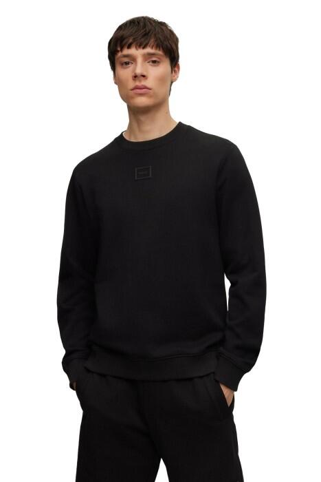 Hugo - Göğüs Logolu, Pamuklu Erkek SweatShirt - 50495617 Siyah