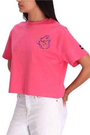 Graphıc Kadın Crop T-Shirt - NF0A823Z Pembe - Thumbnail