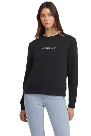 Guess Logo İşlemeli Kadın SweatShirt - W4YQ10KC811 Siyah - Guess