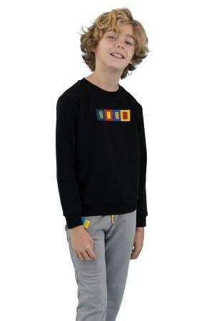 Haribo Çocuk SweatShirt - HRBTXT307 Siyah - Thumbnail