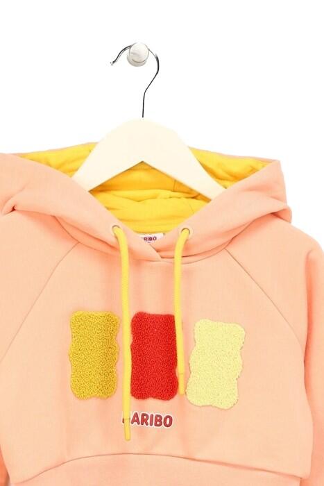 Haribo Crop Kız Çocuk SweatShirt - HRBTXT311 Somon