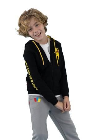 Haribo Hoodie Çocuk SweatShirt - HRBTXT319 Siyah - Thumbnail