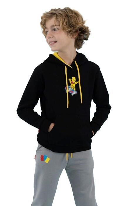 Haribo Hoodie Erkek Çocuk SweatShirt - HRBTXT317 Siyah