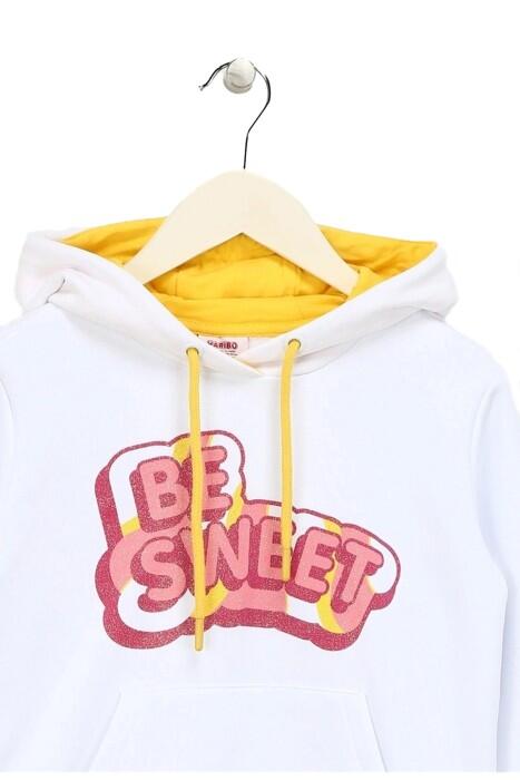 Haribo Hoodie Kız Çocuk SweatShirt - HRBTXT314 Beyaz