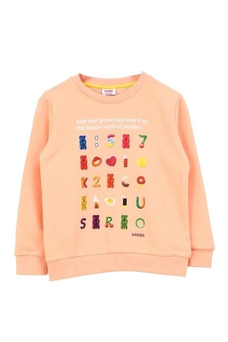 Haribo Kız Çocuk SweatShirt - HRBTXT302 Somon