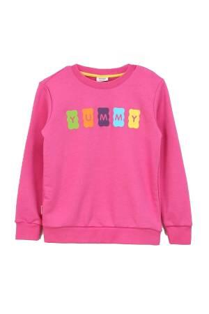 Haribo Kız Çocuk SweatShirt - HRBTXT309 Pembe - Thumbnail