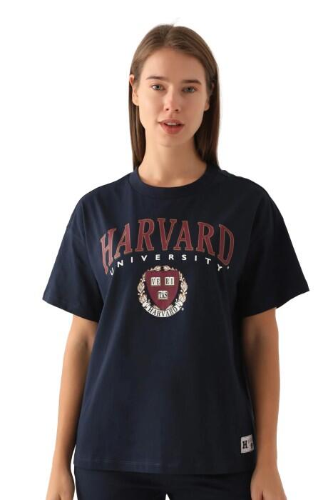 Harvard Simple Kadın T-Shirt - L1734-XS Lacivert - 1
