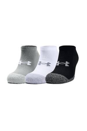 Heatgear No Show 3'lü Paket Unisex Çorap - 1346755 Gri/Siyah - Under Armour