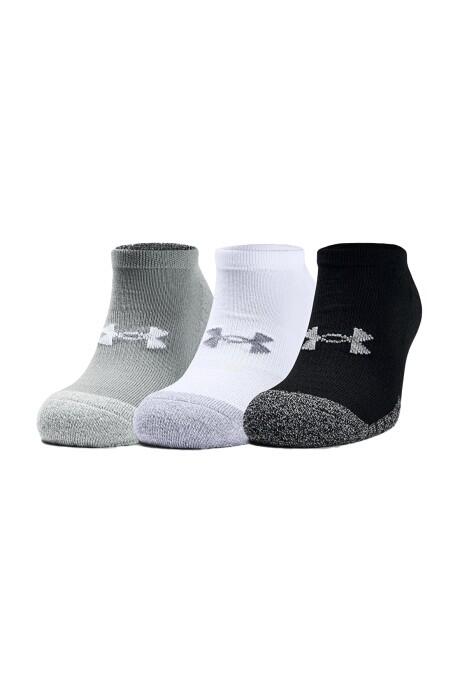 Under Armour - Heatgear No Show 3'lü Paket Unisex Çorap - 1346755 Gri/Siyah