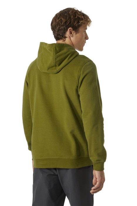 Helly Hansen Logo Kapüşonlu Erkek SweatShirt - 33977 Koyu Yeşil