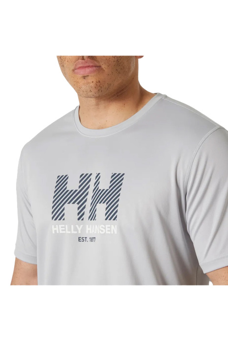 Hh Tech Graphic Erkek T-Shirt 2.0 - 49574 Taş Gri - 3