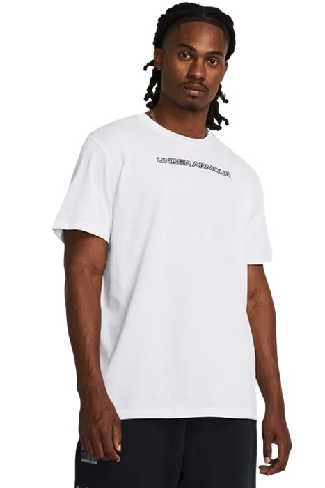 Under Armour - Hw Logo Overlay Emb Ss Erkek T-Shirt - 1382903 Beyaz