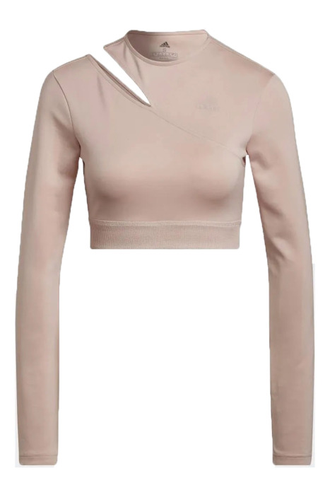 Hyperglam Training Long Sleeve Tee Kadın Uzun Kollu Crop T-Shirt - HM3181 Krem - 1