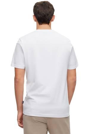 İmza Çizgili Logo Baskılı Erkek T-Shirt - 50486211 Beyaz - Thumbnail