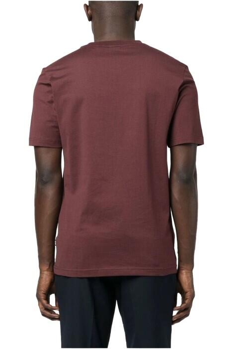 İmza Çizgili Logo Baskılı Erkek T-Shirt - 50486211 Bordo - 2