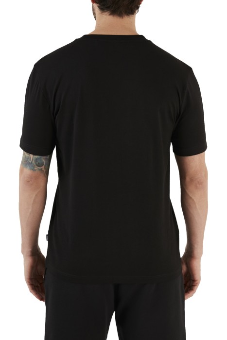 İmza Çizgili Logo Baskılı Erkek T-Shirt - 50486211 Siyah