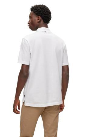 İmza Çizgili Ve Logolu Erkek Polo T-Shirt -50488266 Beyaz - Thumbnail