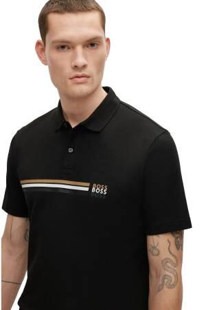 İmza Çizgili Ve Logolu Erkek Polo T-Shirt -50488266 Siyah - Thumbnail