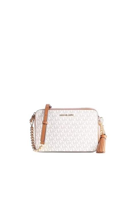 Michael Kors - Jet Set Kadın Çanta - 32F8GF5M2B Krem/Taba