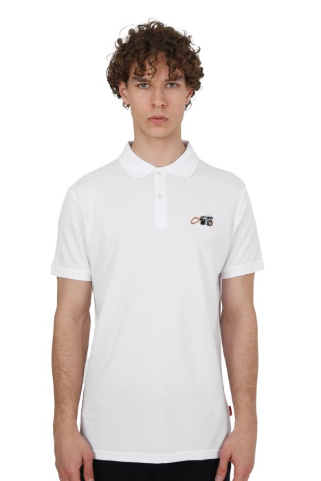 John Frank - John Frank İdentity Erkek Polo T-Shirt - JFTPOLO01 Beyaz