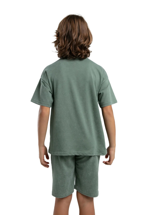 Kappa Erkek Çocuk Bermuda Takım - 36225LW Koyu Yeşil - 4