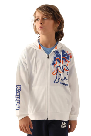 Kappa Kapüşonlu Tam Fermuarlı Erkek Çocuk SweatShirt - 371Z17W Krem - 1