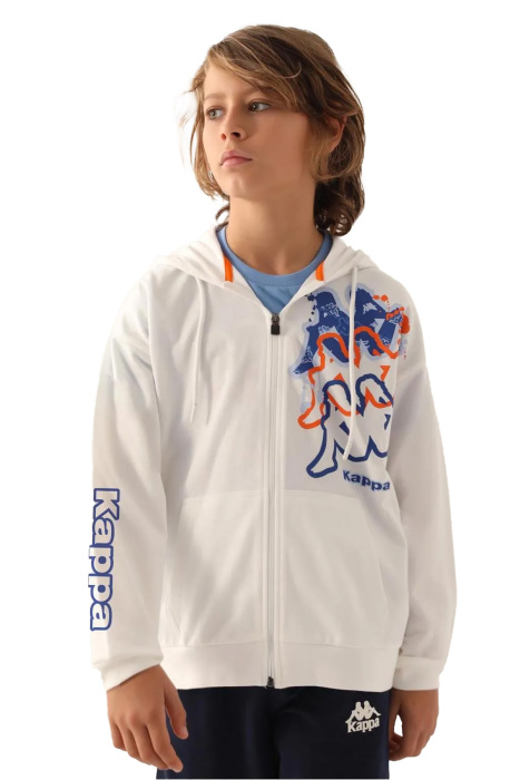 Kappa Kapüşonlu Tam Fermuarlı Erkek Çocuk SweatShirt - 371Z17W Krem - 1