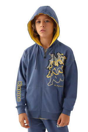 Kappa Kapüşonlu Tam Fermuarlı Erkek Çocuk SweatShirt - 371Z17W Lacivert - 1