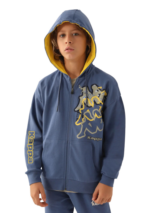 Kappa Kapüşonlu Tam Fermuarlı Erkek Çocuk SweatShirt - 371Z17W Lacivert - 1